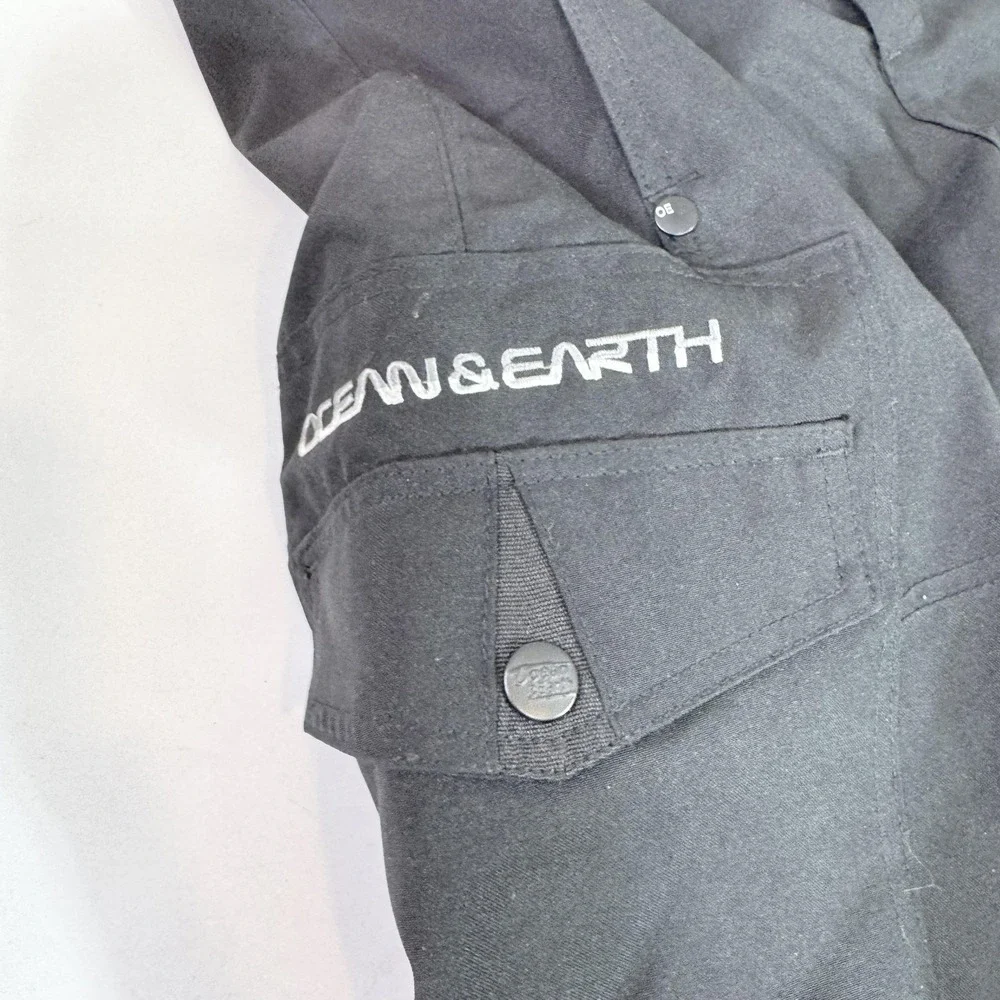 Ocean & Earth Snow Pants Mens Medium Black OE Pro Series Insulated Ski Cargo